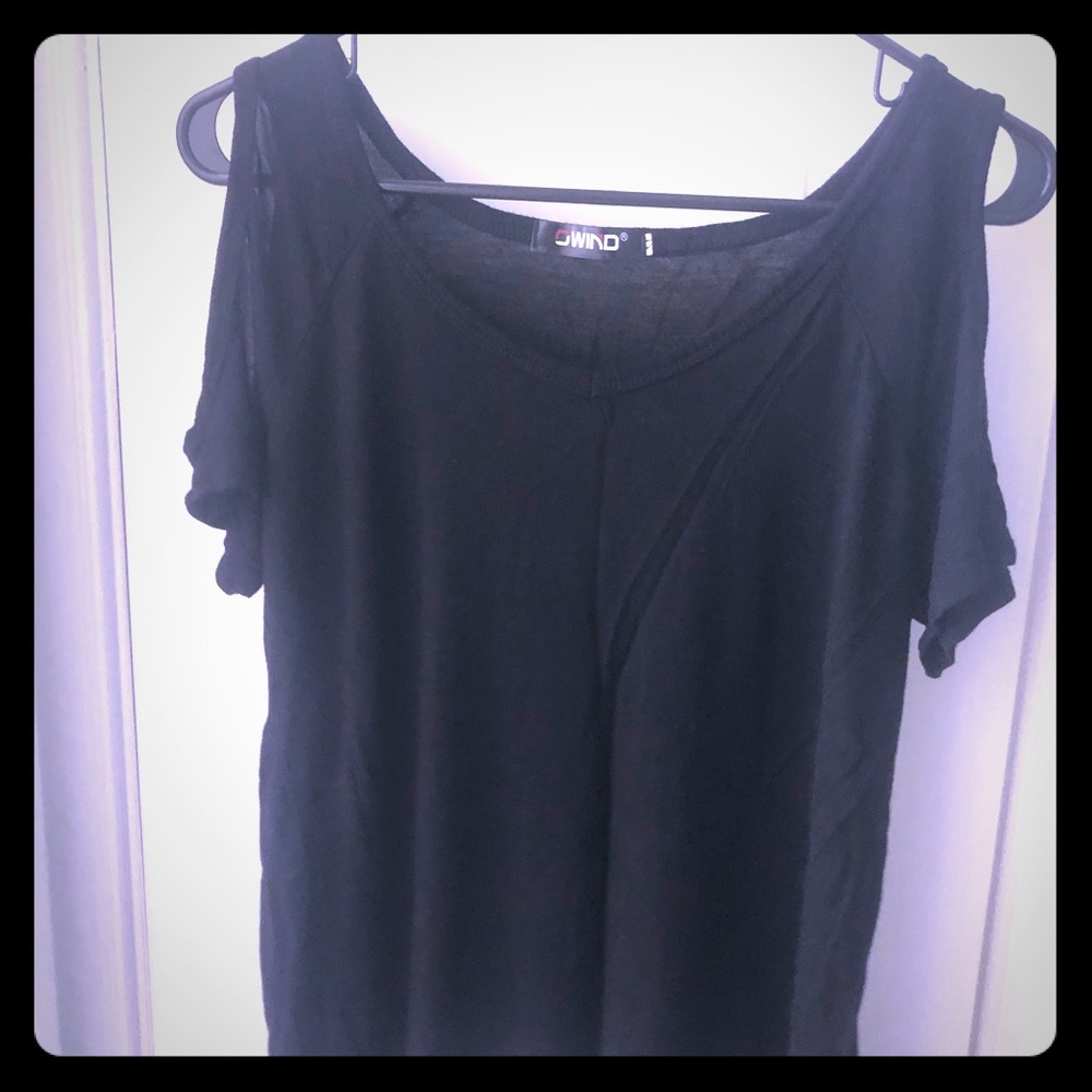 Black Cold Shoulder Top Size Medium